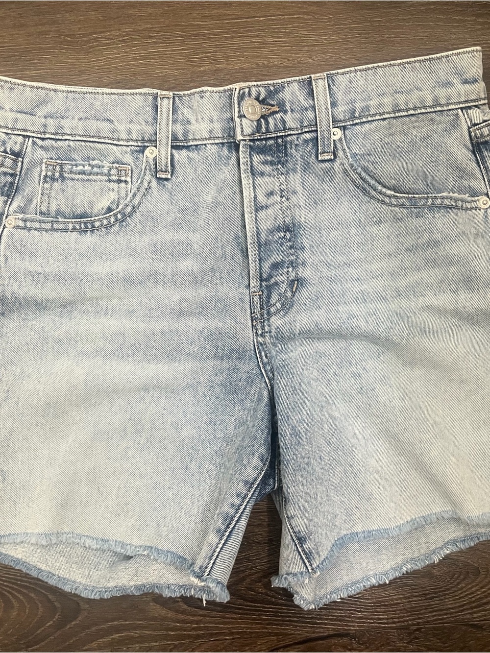 Veronica Beard Light Wash Denim Cutoff Shorts